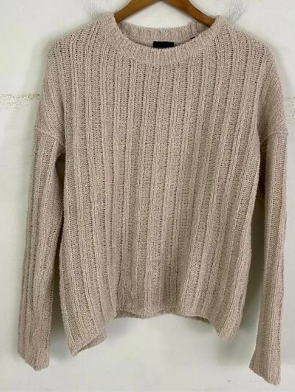 ATM beige chenille knit ribbed Crewneck sweater sz XS